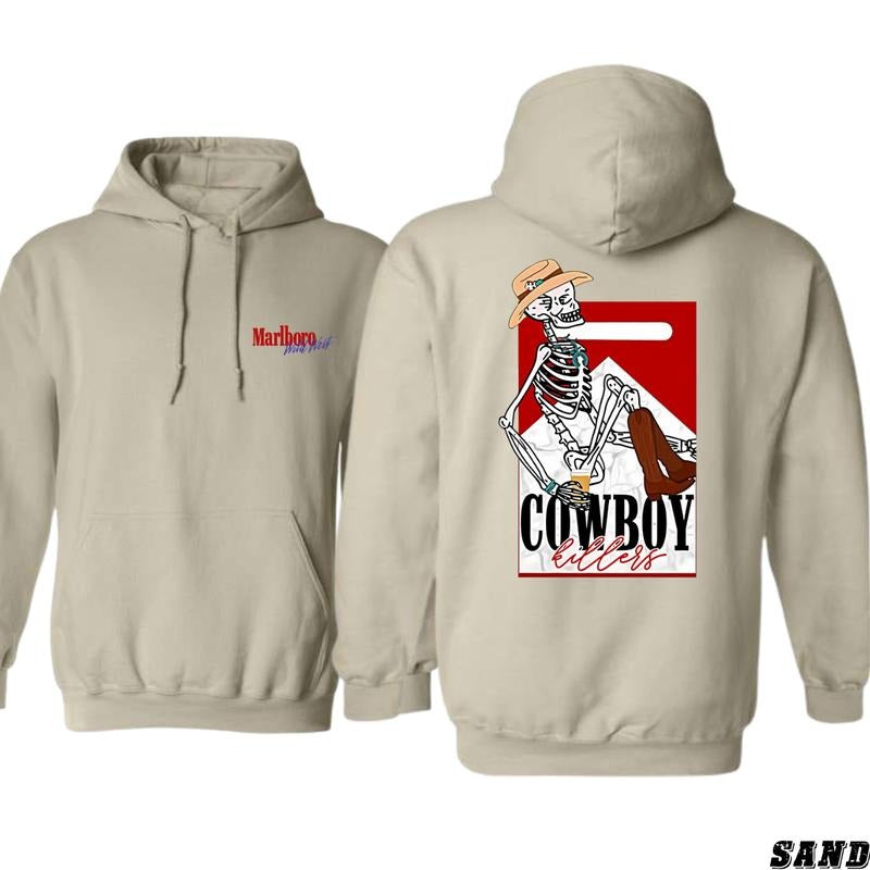 Marlboro Hoodie - Cowboy Killers Skeleton Design, Ideal for Casual Wear, Comfortable and Stylish, Gift for Men, Gift for...
