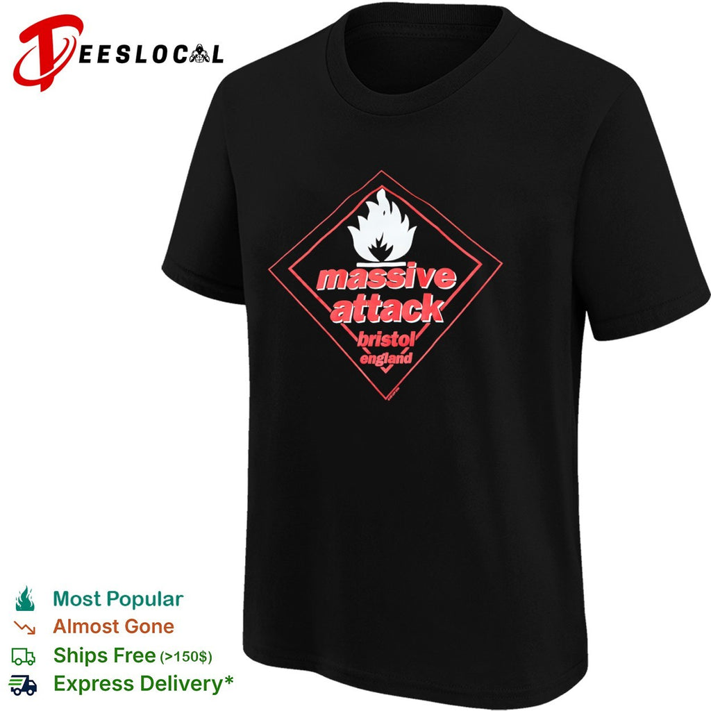 Massive Attack flame Bristol England shirt
