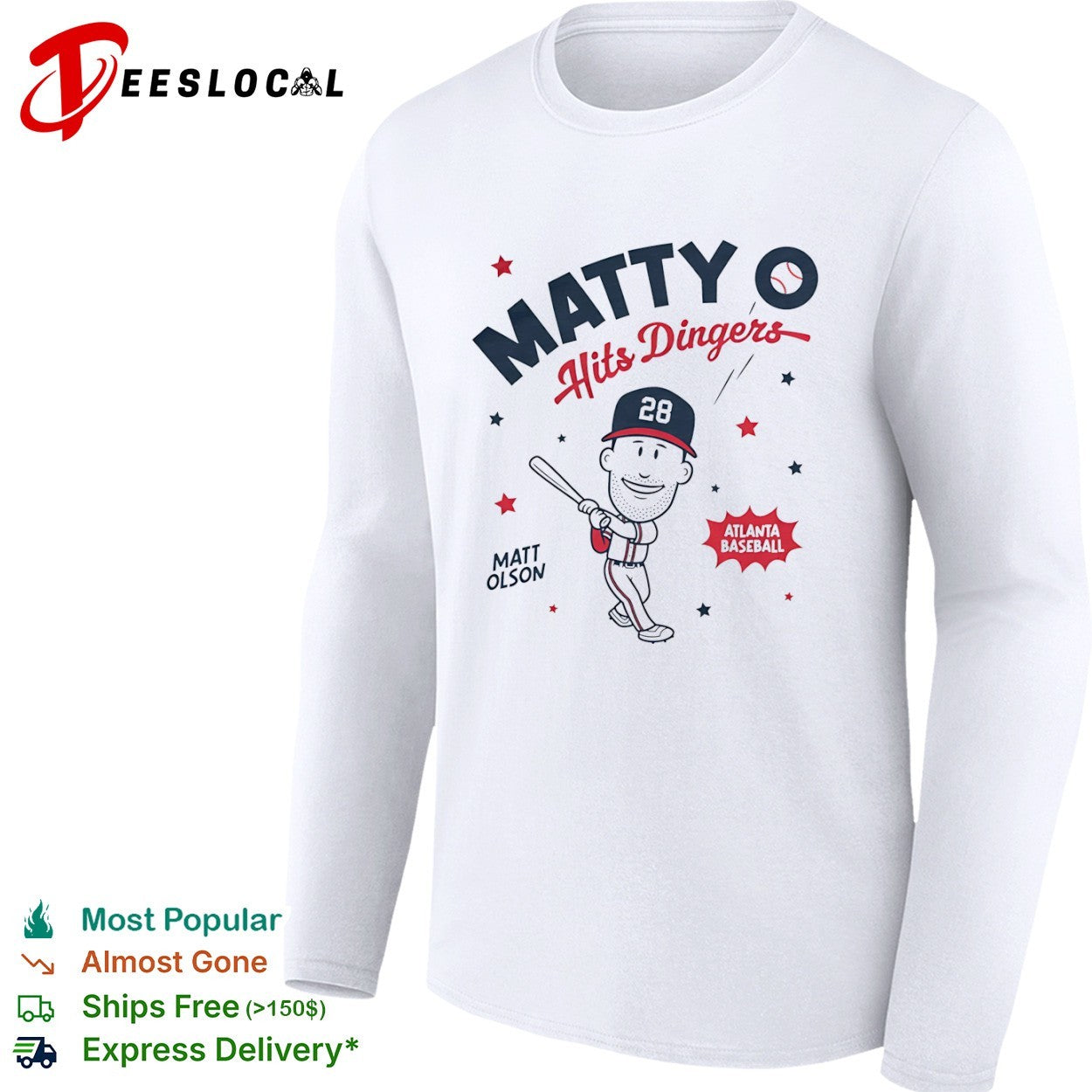 Matt Olson Atlanta Braves Baseball Matty O Hits Dingers MLB Player shirt