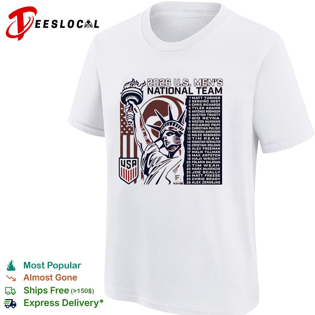 Matt Turner Sergino Dest Christian Pulisic 2026 US National Team Roster Soccer Shirt
