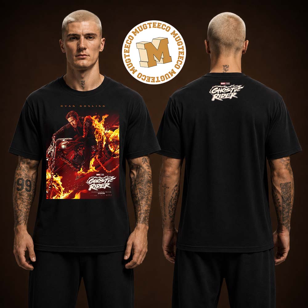 Mavel Ghost Rider Ryan Gosling 2028 Movie Poster Two Sided Unisex T Shirt