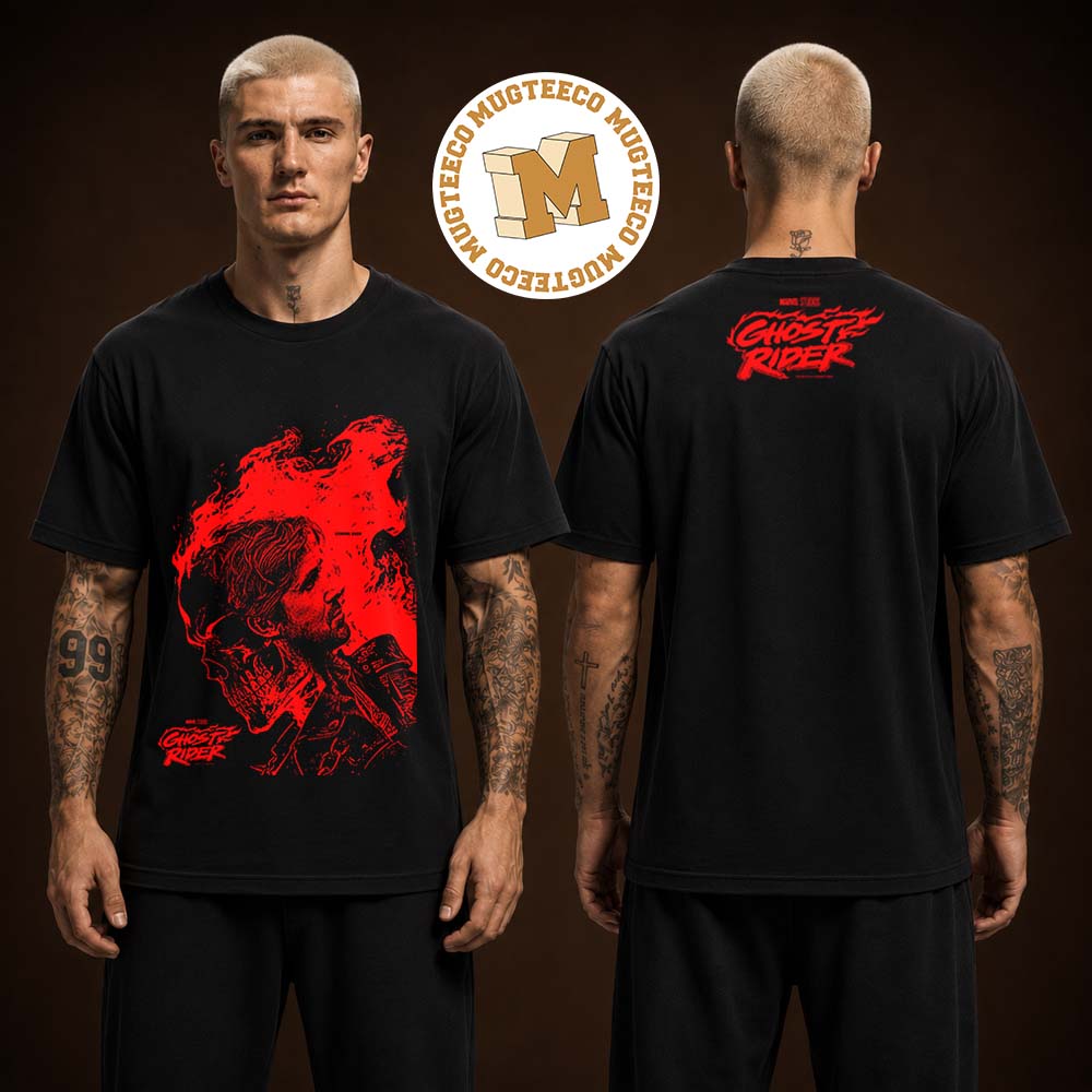 Mavel Ghost Rider Ryan Gosling Comming Soon 2028 Red Graphic Two Sided Unisex T Shirt