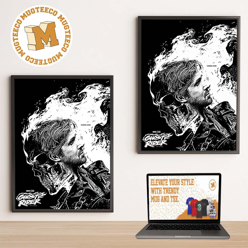 Mavel Ghost Rider Ryan Gosling Comming Soon 2028 White Graphic Home Decor Poster Canvas