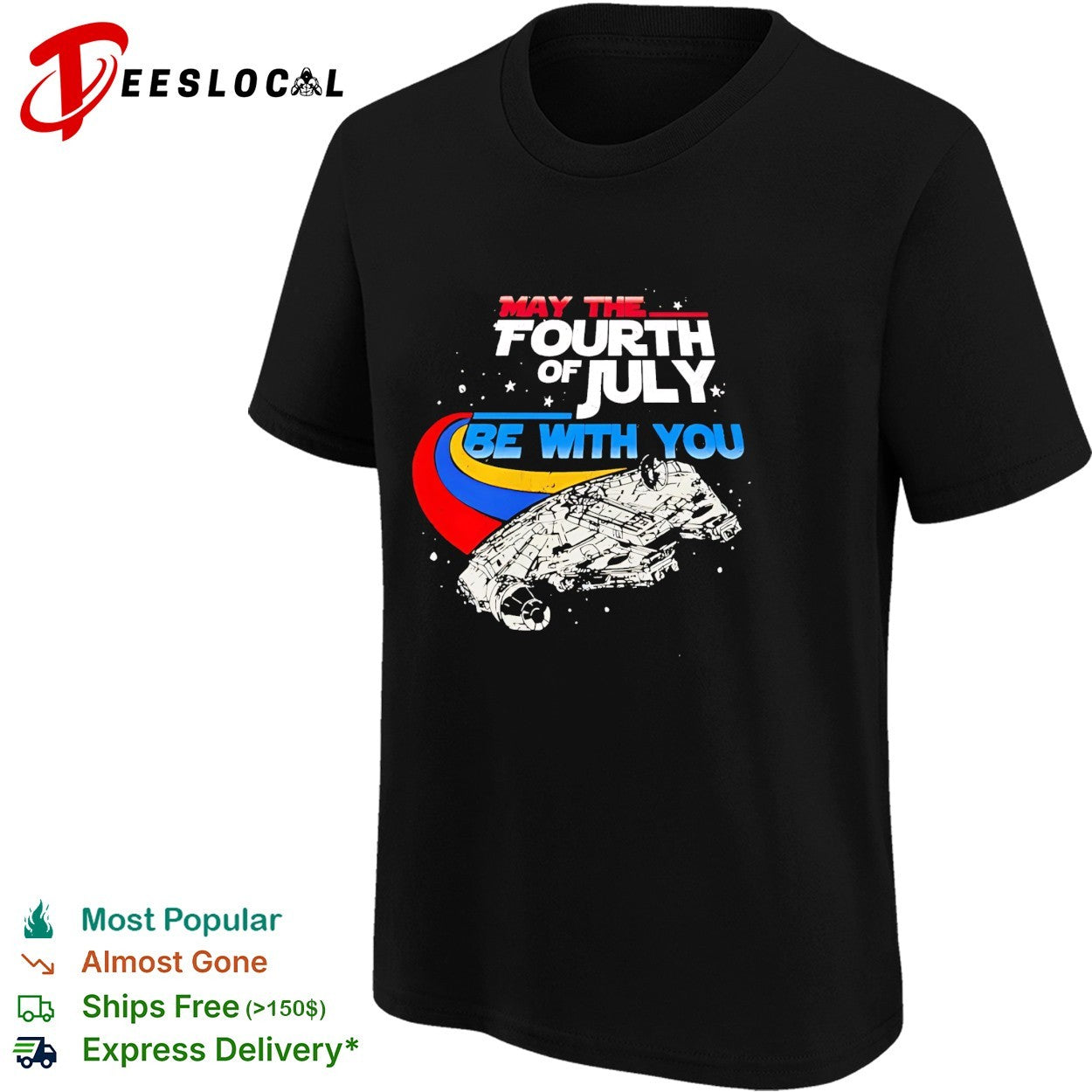 May the fourth of July be with you Millennium Falcon shirt