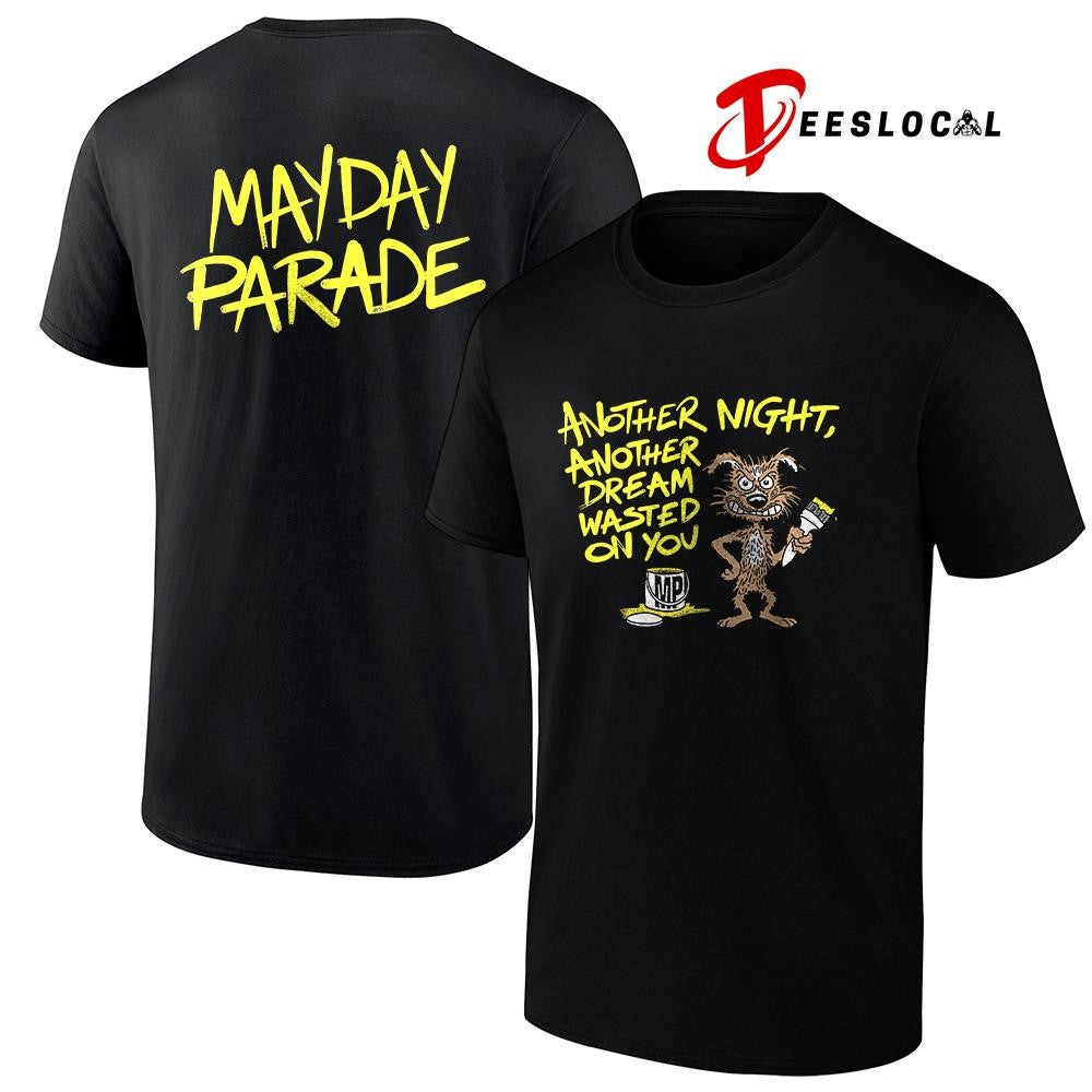Mayday Parade another night another dream wasted on you graffiti dog art shirt