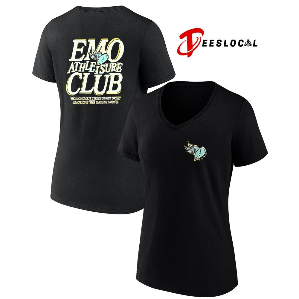 Mayday Parade emo athleisure club heart text shirt