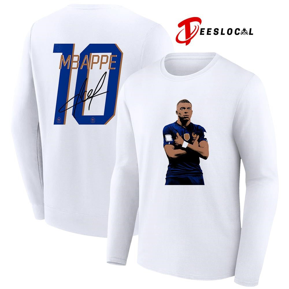 Mbappe World Cup name and number signature shirt