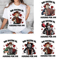 Me Dicen El Asesino Por Ahi Halloween Shirt, Scary Movie Characters Shirt, Funny Killer Breakfast Shirt, Spooky Crunch...