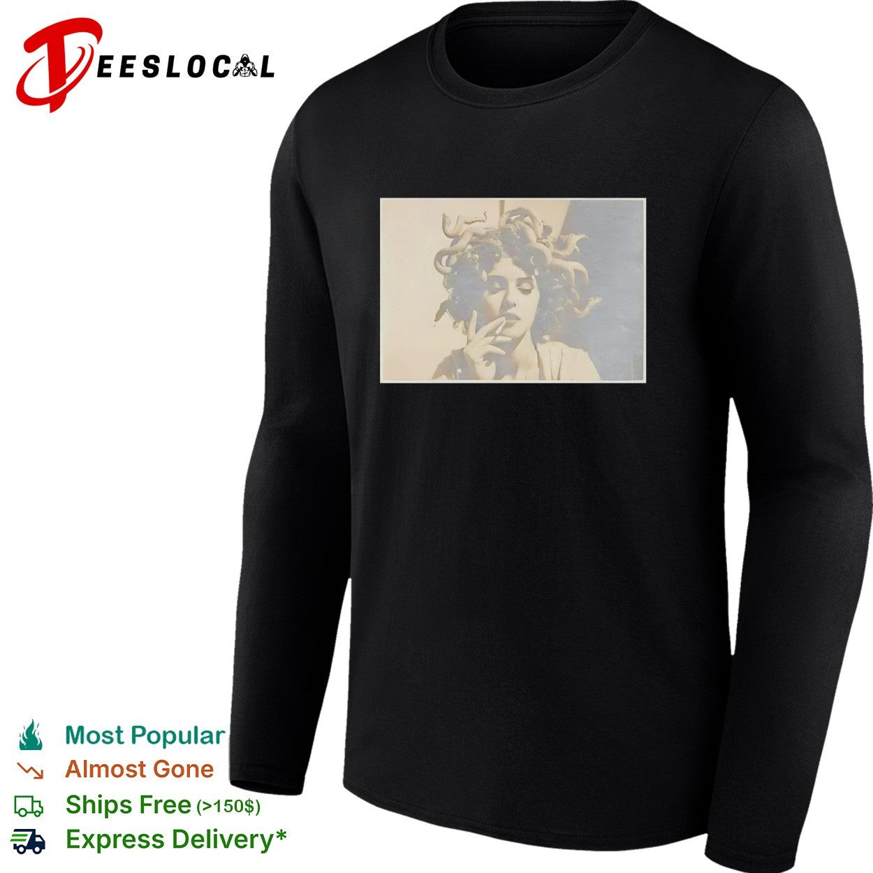 Medusa smoking cigarette vintage shirt