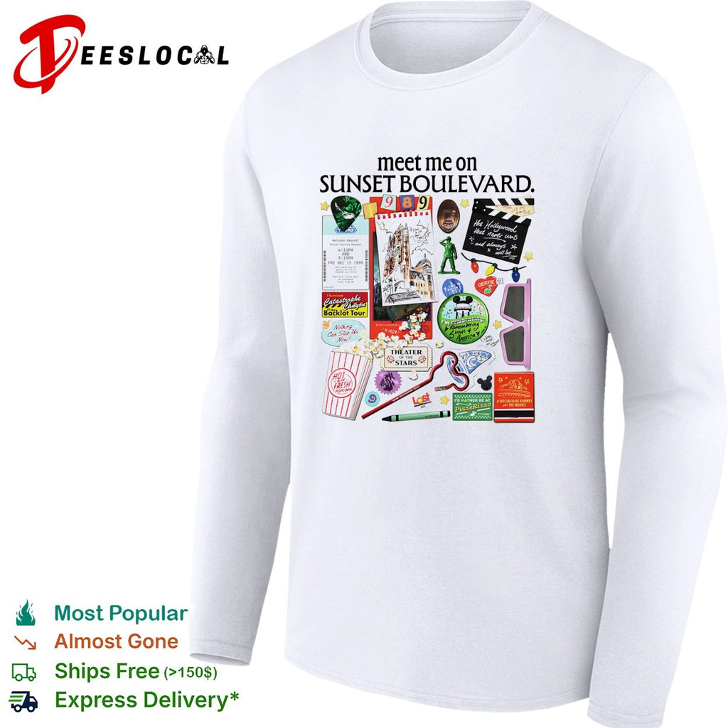 Meet me on Sunset Boulevard Hollywood collage shirt