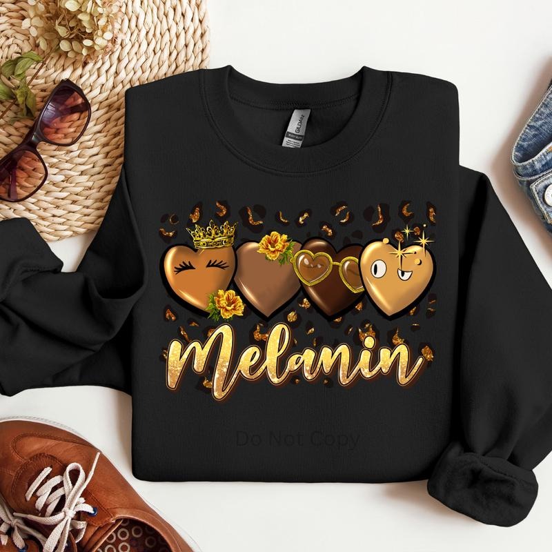 Melanin Love Hearts DTF Transfer T-Shirts, Hoodie, Sweatshirt | CiraTrend.com