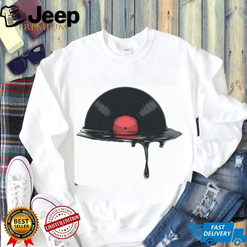 Melting Vinyl Record LP Minimalist Music Enthusiast Shirt