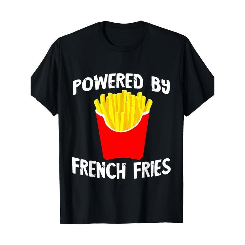 Men'S Casual Crew Neck T-Shirt - 100% Cotton, Geometric French Fries Print, Short Sleeve, All-Season, Regular Fit, Slight...