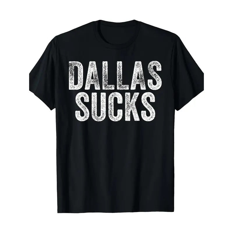 Men'S Cotton T-Shirt with "Dallas Sucks" Sarcastic Quote