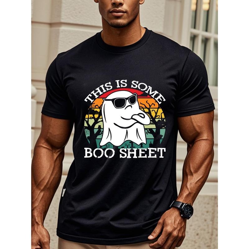 Men'S Vintage-Inspired Cotton T-Shirt, Crew Neck, Short Sleeve, Regular Fit, 100% Cotton, Medium Stretch, with Geometric...
