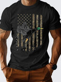 Men's Cartoon Duck Print Round Neck Tee, Regular Fit Casual Comfy Short Sleeve T-shirt, Men's Summer Top for Daily Wear,...