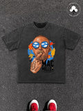 Men's Cartoon Print Round Neck Tee, Regular Fit Casual Short Sleeve T-shirt, Men's Summer Top for Daily Wear, Tropical,...