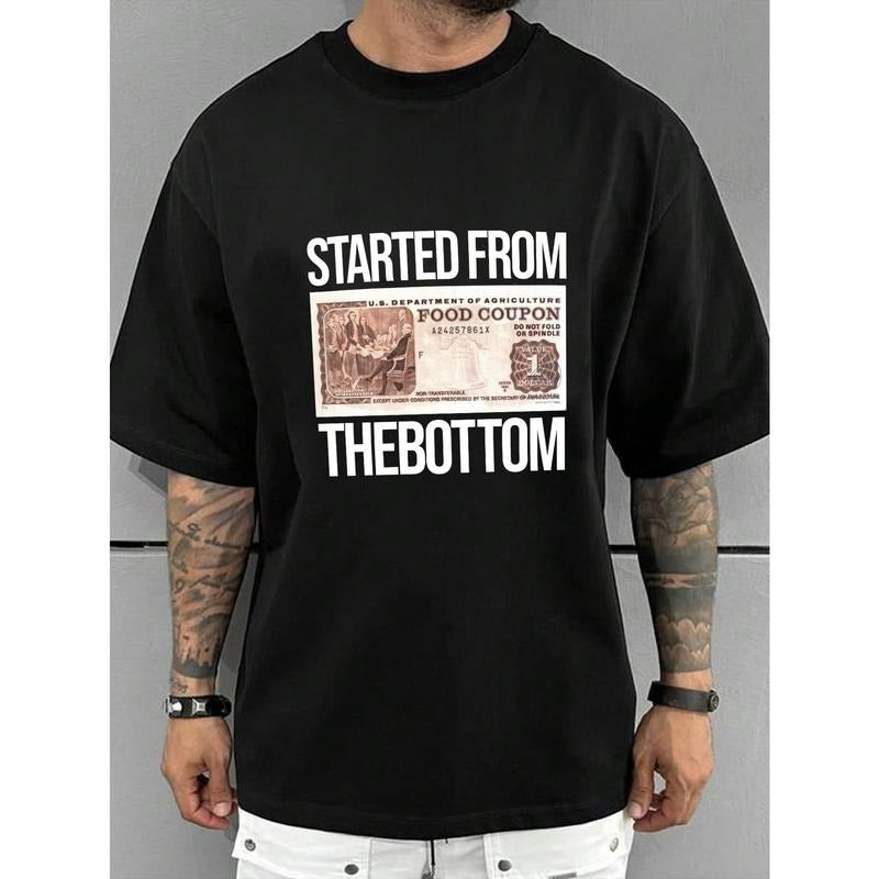Men's Casual Short Sleeve T-Shirt With Dollar Bill Print Made in USA Hoodie, Sweatshirt | CiraTrend.com