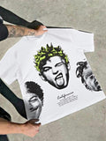 Men's Figure Print Round Neck Tee, Regular Fit Casual Short Sleeve T-shirt for Summer, Men's Top for Daily Wear, Cotton...