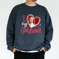 Men's I Love My Girlfriend Custom Photo Sweatshirt, I Love My Gf Tops, I Heart My Girlfriend Sweater, Valentine's Day...