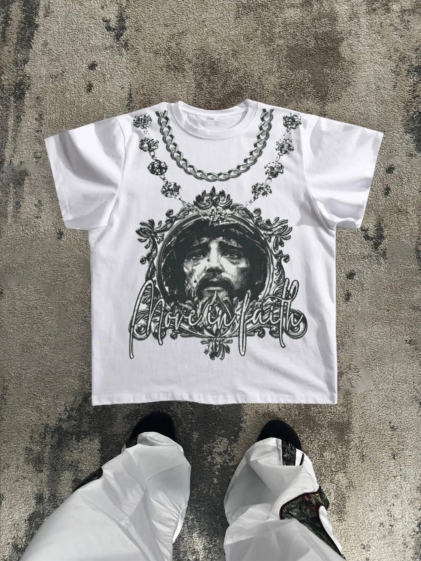 Men's Letter & Characters Graphic Print Round Neck Tee, Street Casual Regular Fit Short Sleeve T-shirt for Daily Wear,...