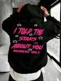 Men's Letter & Star Print Hoodie, Casual Regular Fit Graphic Hooded Sweatshirt for Fall & Winter, Men's Top for Daily...