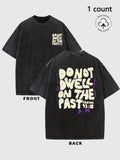 Men's Letter Print Distressed Short Sleeve Graphic Tee, Regular Fit Casual Fashion T-shirt for Summer Daily Wear, Men's...