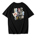Men's Letter Print Round Neck Tee, Regular Fit Casual Short Sleeve T-shirt, Graphic Tees, Men Summer Top, Streetwear,...