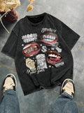Men's Random Graphic Print Round Neck Tee, Regular Fit Casual Fashion Short Sleeve T-shirt for Summer, Men's Top for...