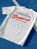Men's Sea Bird & Car Print Round Neck Tee, Regular Fit Casual Short Sleeve T-shirt for Summer, Men's Top for Daily Wear,...