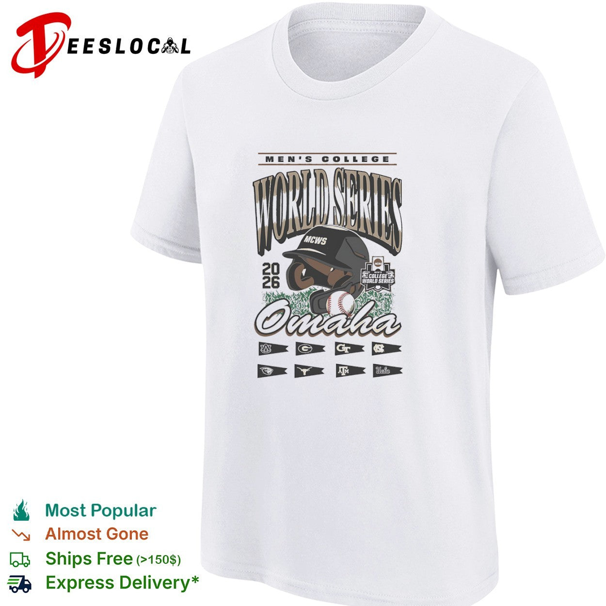Men’s College World Series 2026 Omaha NCAA Baseball Auburn Georgia Tech UNC shirt