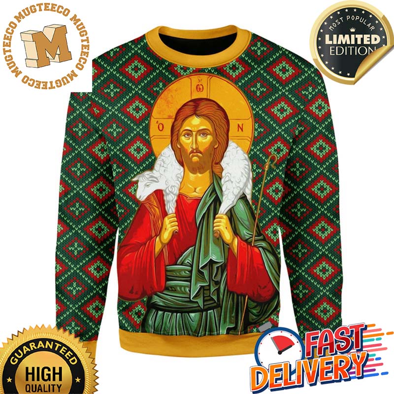 Men’s Orthodox Jesus Christ Ugly Christmas Sweatshirt For Holiday 2023 Xmas Gifts
