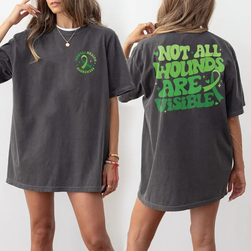 Mental Health Awareness Shirt Not All Wounds Are Visible Mental Health Shirt Anxiety Shirt Education Teacher Shirtstyle{N002}2 T-Shirts, Hoodie, Sweatshirt