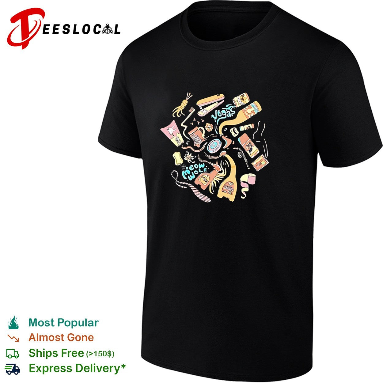 Meow Wolf Vegas collage shirt