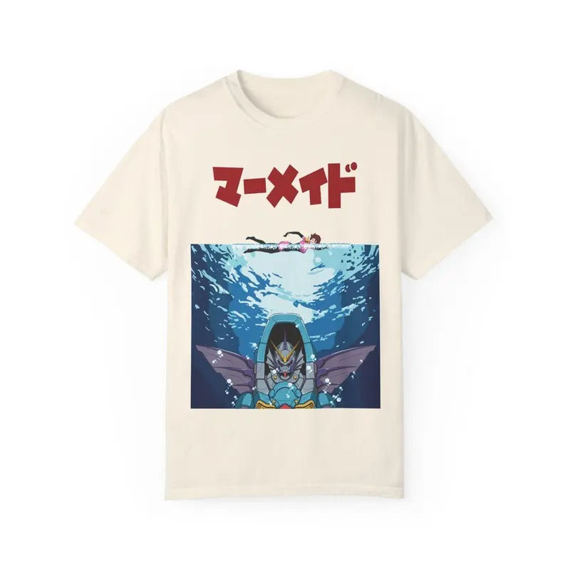 Mermaid Gundam Shirt G Gundam Neo Denmark Jaws Inspired Hoodie, Sweatshirt | CiraTrend.com
