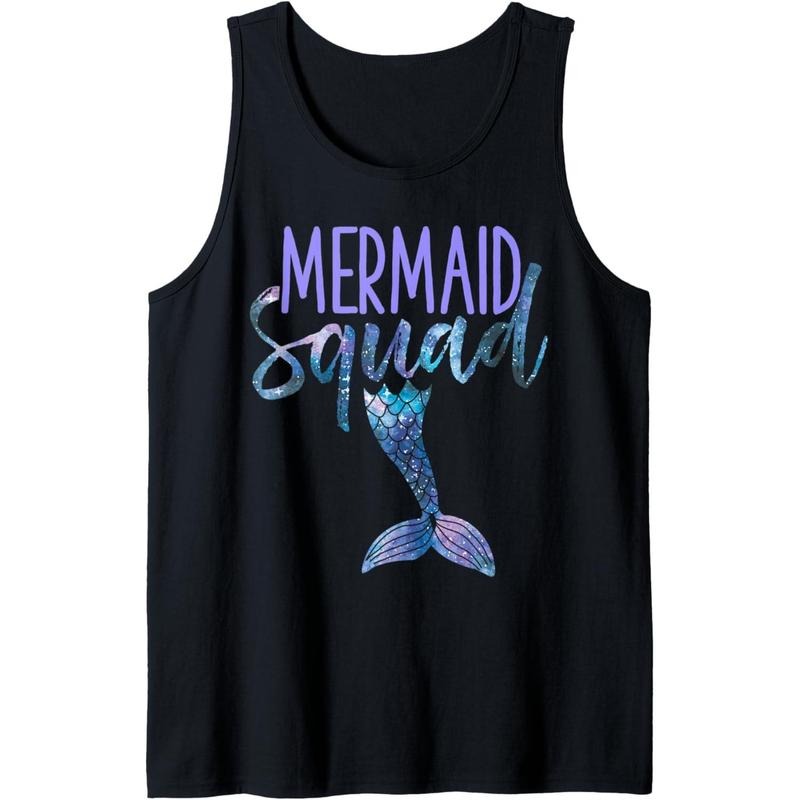 Mermaid Squad Cute Funny Birthday Bridal Bachelorette Party Tank Top MADE IN USA T-Shirts, Hoodie, Sweatshirt | CiraTrend.com