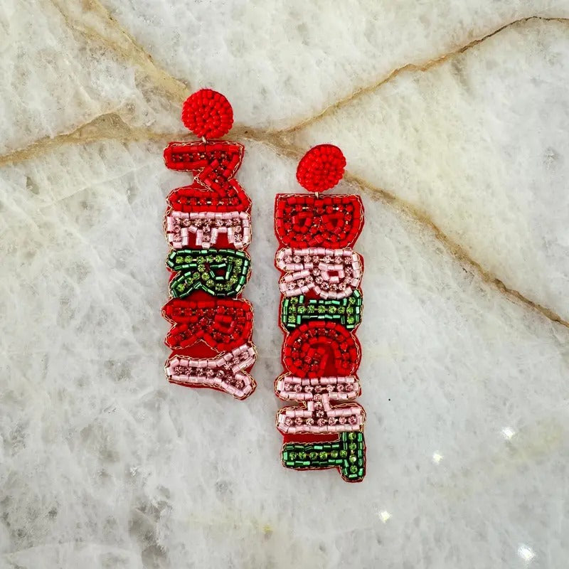 Merry & Bright Beaded Earrings T-Shirts, Hoodie, Sweatshirt | CiraTrend.com