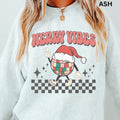 Merry  Vibes Christmas Disco Crewneck, Christmas Sweatshirt, Winter Season Graphic, Casual Cotton Crewneck, Polyester,...