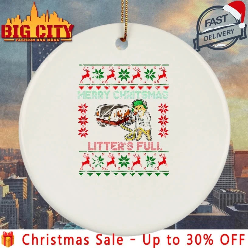 Merry Christmas Litter’s Full Cat Lover Ugly Christmas shirt