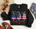 Merry Christmas Sweatshirt, American Flag Christmas Hoodie, Christmas USA Flag Tree Gift Sweatshirt, American Christmas...