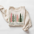 Merry Christmas Tree Sweatshirt, Merry & Bright Christmas Sweatshirt, Holiday Sweater, Womens Holiday Shirt, Winter...