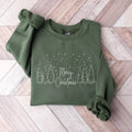 Merry Christmas Trees Sweatshirt, Cute Merry And Bright Sweatshirt, Xmas Holiday Sweater, Christmas Holiday Shirt, Winter...