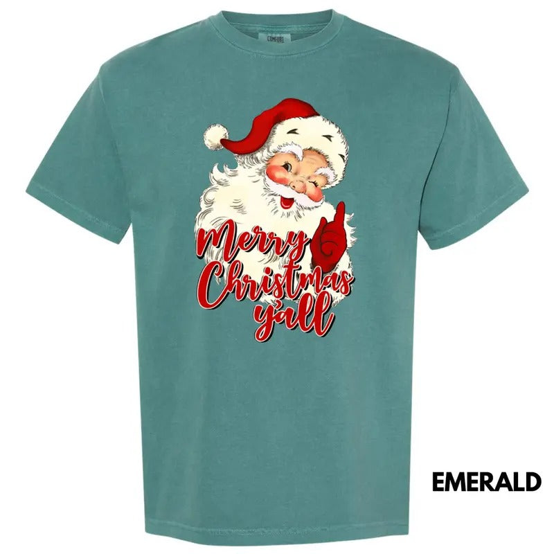 Merry Christmas Y'all Comfort Colors T-Shirt Hoodie, Sweatshirt | CiraTrend.com