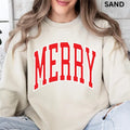 Merry Varsity Crewneck, Christmas Sweatshirt, MERRY Christmas Sweatshirt, Holiday Christmas Sweatshirt, Winter Season...