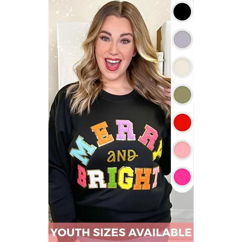 Merry and Bright Ideal Chenille Sweatshirt T-Shirts, Hoodie | CiraTrend.com