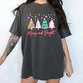 Merry and Bright Neon Comfort Colors Shirt, Merry Christmas Unhinged Tees, Christmas Trees Neon Tee, Holiday Family...