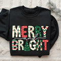 Merry and Bright Sweatshirt, Christmas Sweatshirt, Family Christmas Sweatshirt, Christmas Sweatshirts for Women Menswear...