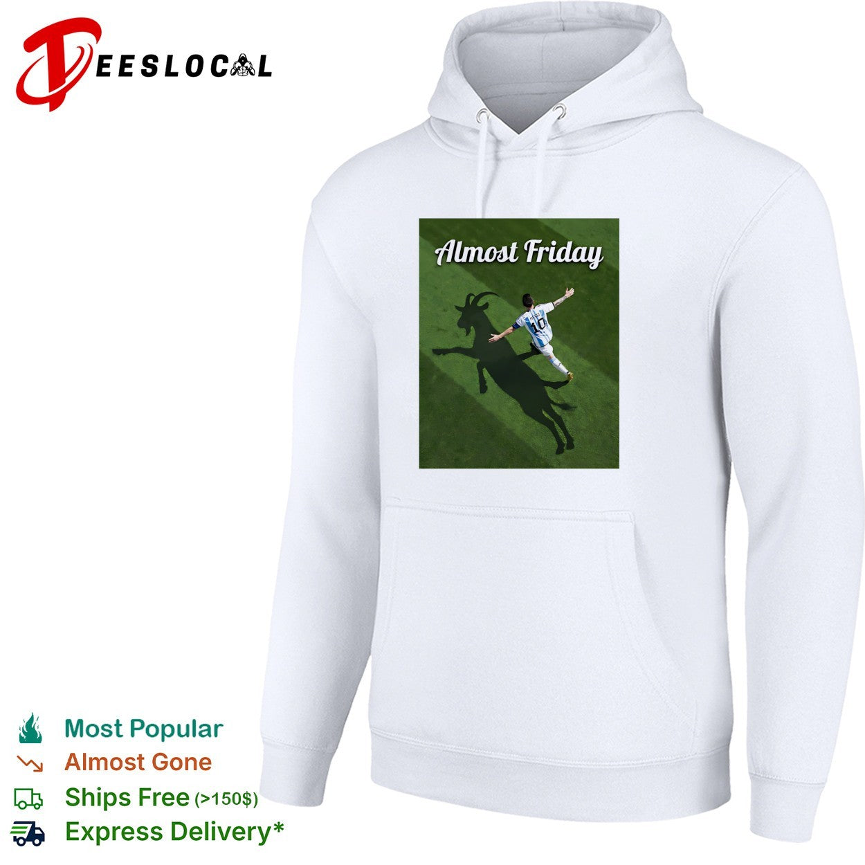 Messi GOAT shadow Almost Friday shirt