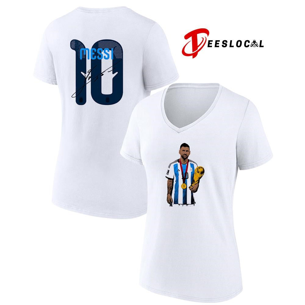 Messi World Cup name and number signature shirt