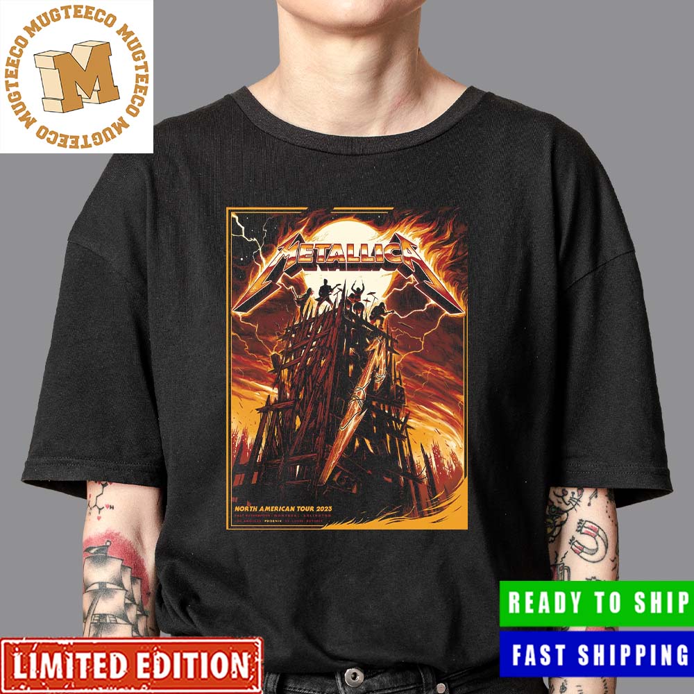 Metallica Exclusive Colorway Pop Up Shop Poster For M72 Phoenix Of M72 World Tour North American Tour 2023 Unisex T-Shirt